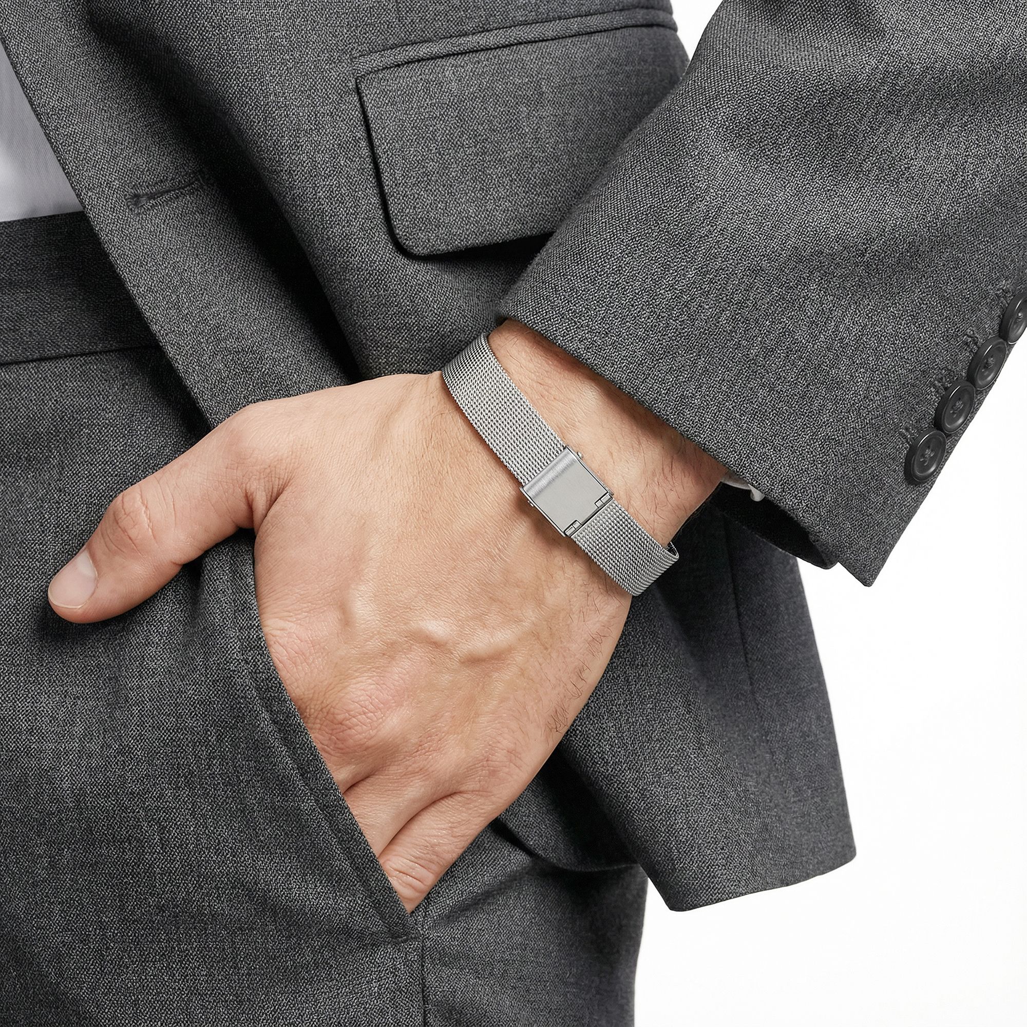 
             Ranel Takı Hasır Örgü Çelik Bileklik 38101G4D2M 
        