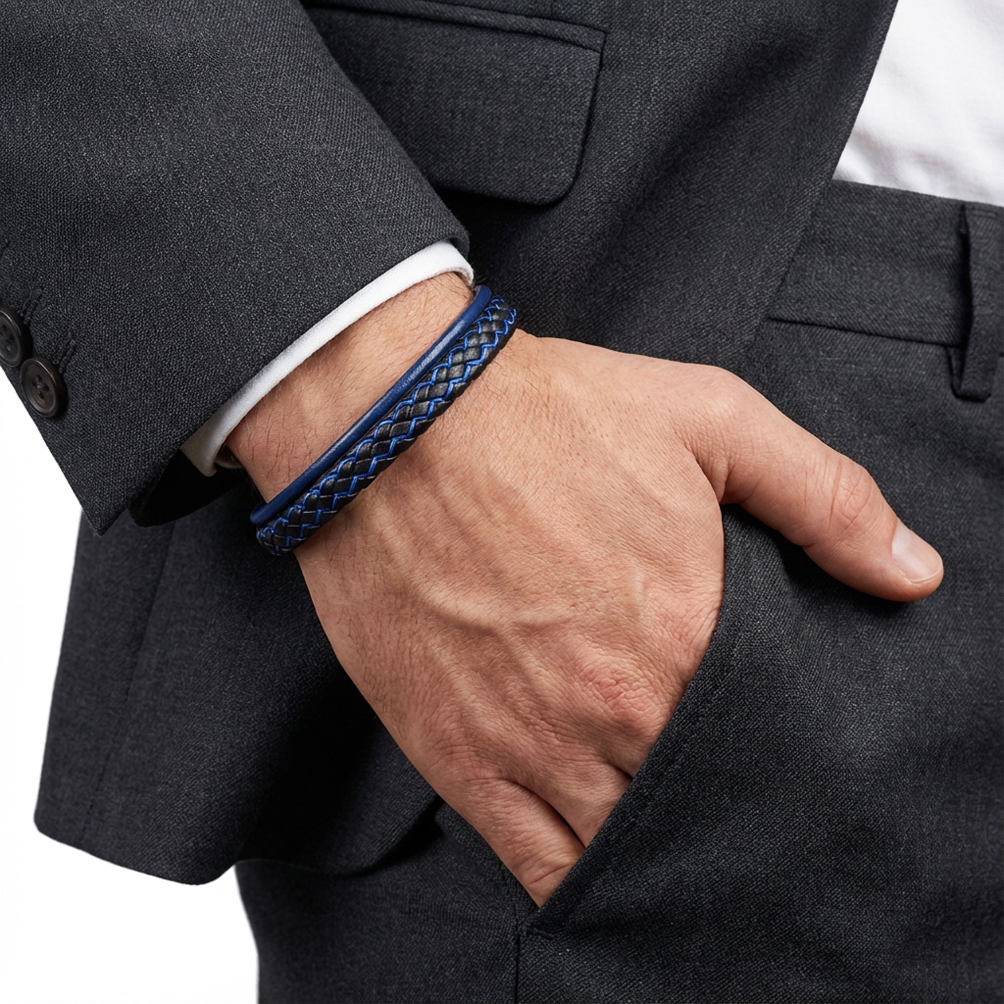 
             Ranel Takı Mavi Renk Çoklu Deri Bileklik 38103B5D2 
        