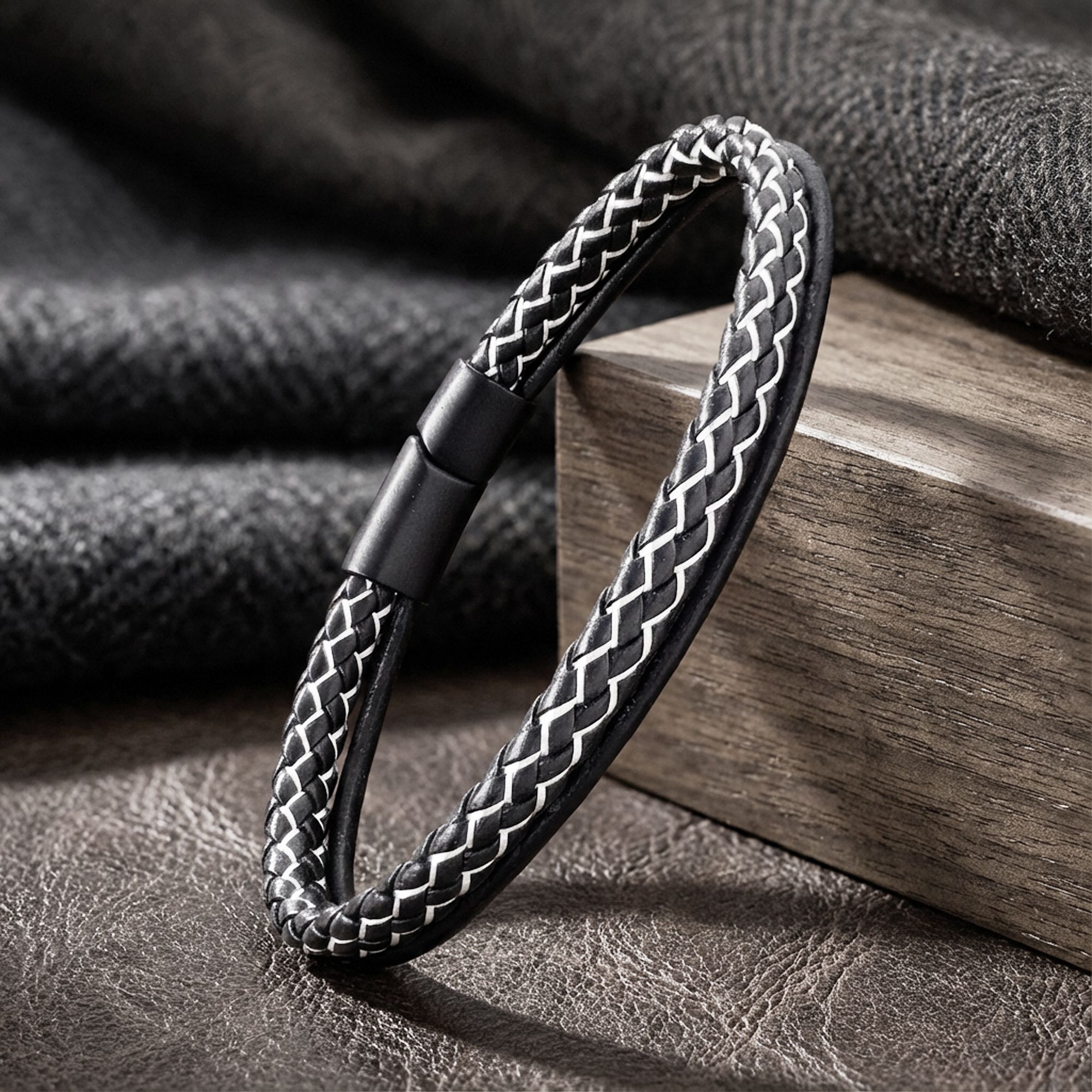 
             Ranel Takı Siyah Beyaz Renk Çoklu Deri Bileklik 38103B5D7 
        