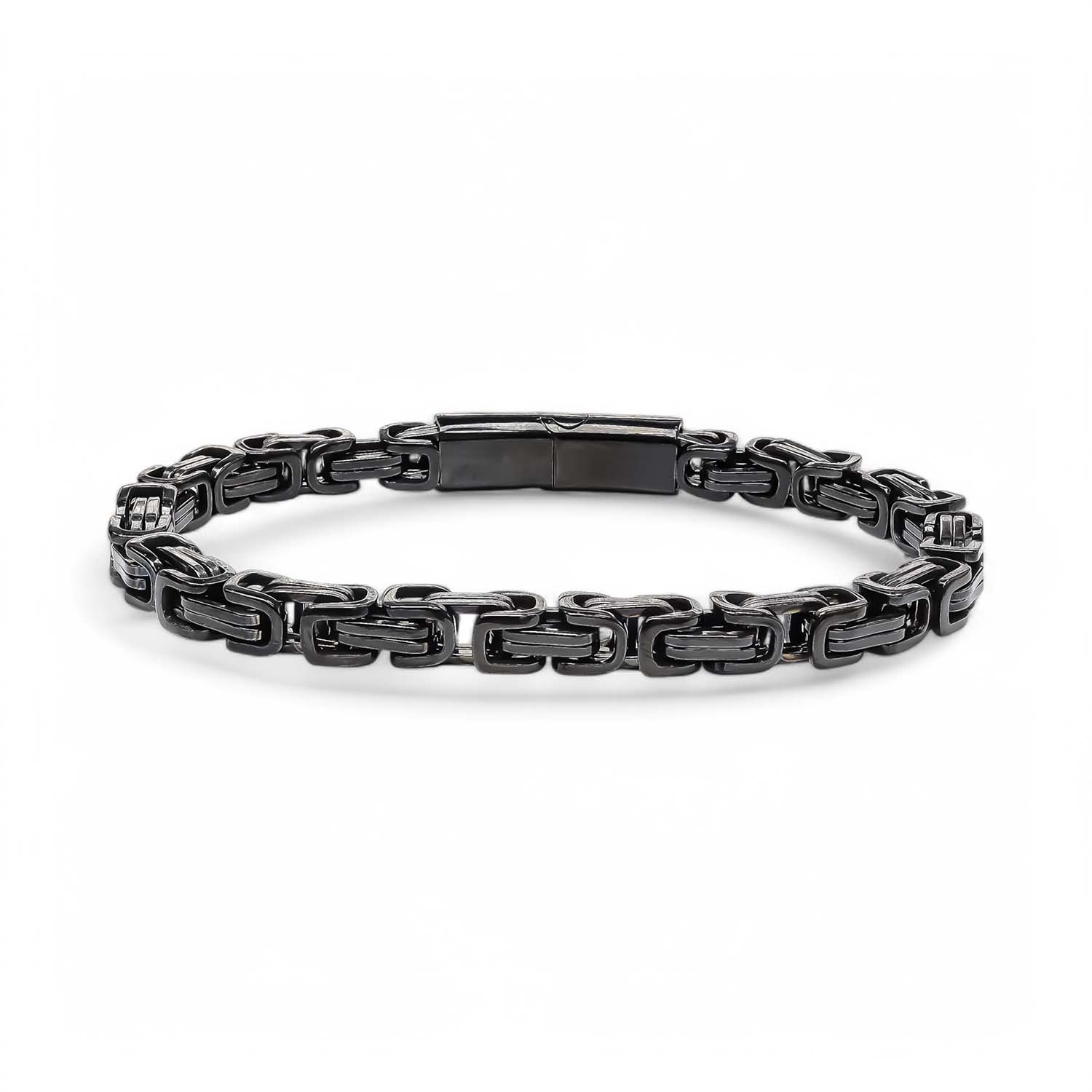 
             Ranel Takı Kilit Mekanizmalı Siyah Kral Zincir Bileklik 6Mm 3810CZB1D93 
        