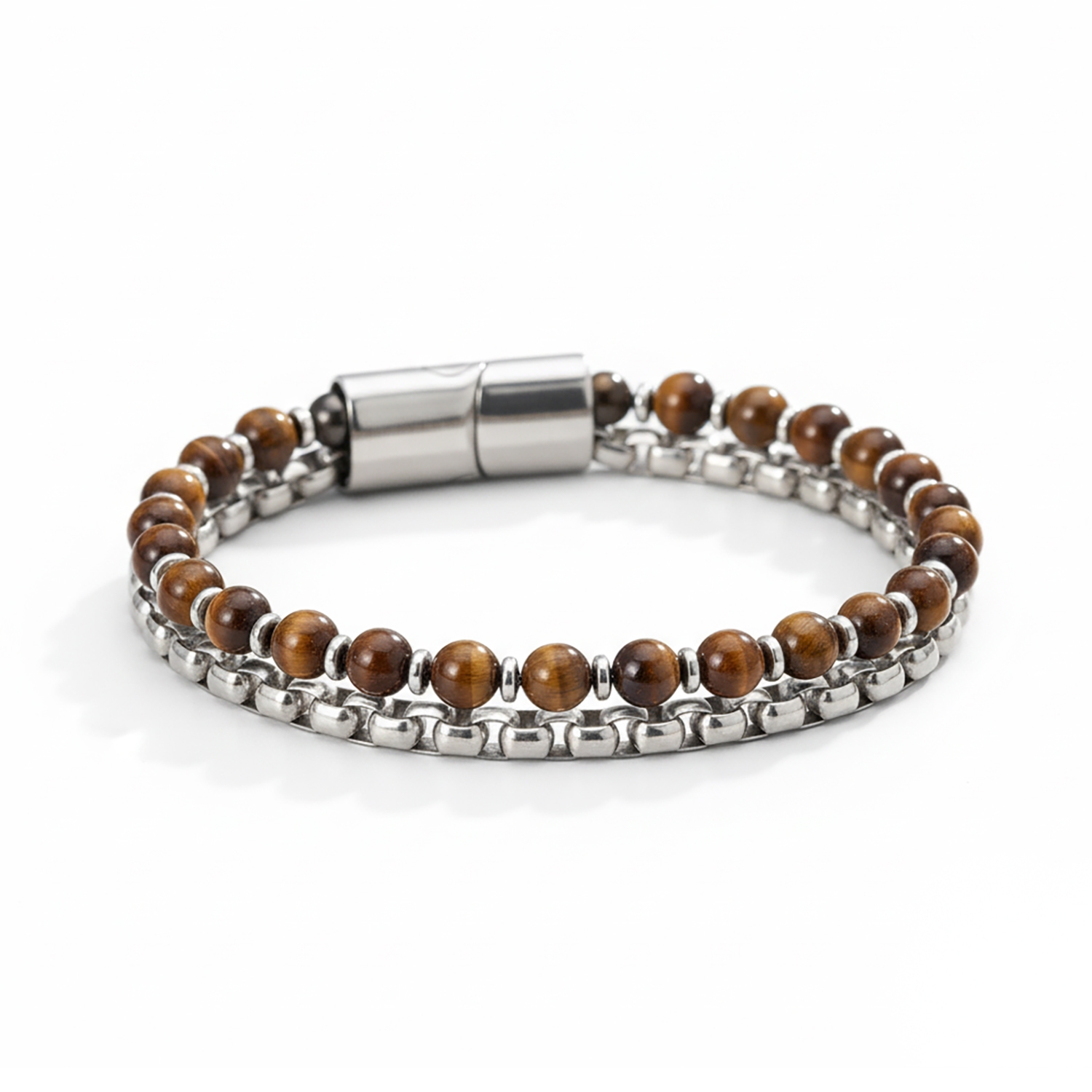                  Erkek Aksesuarları > Toptan Erkek Bileklik Modelleri > Erkek Doğal Taşlı Çelik Bileklik             