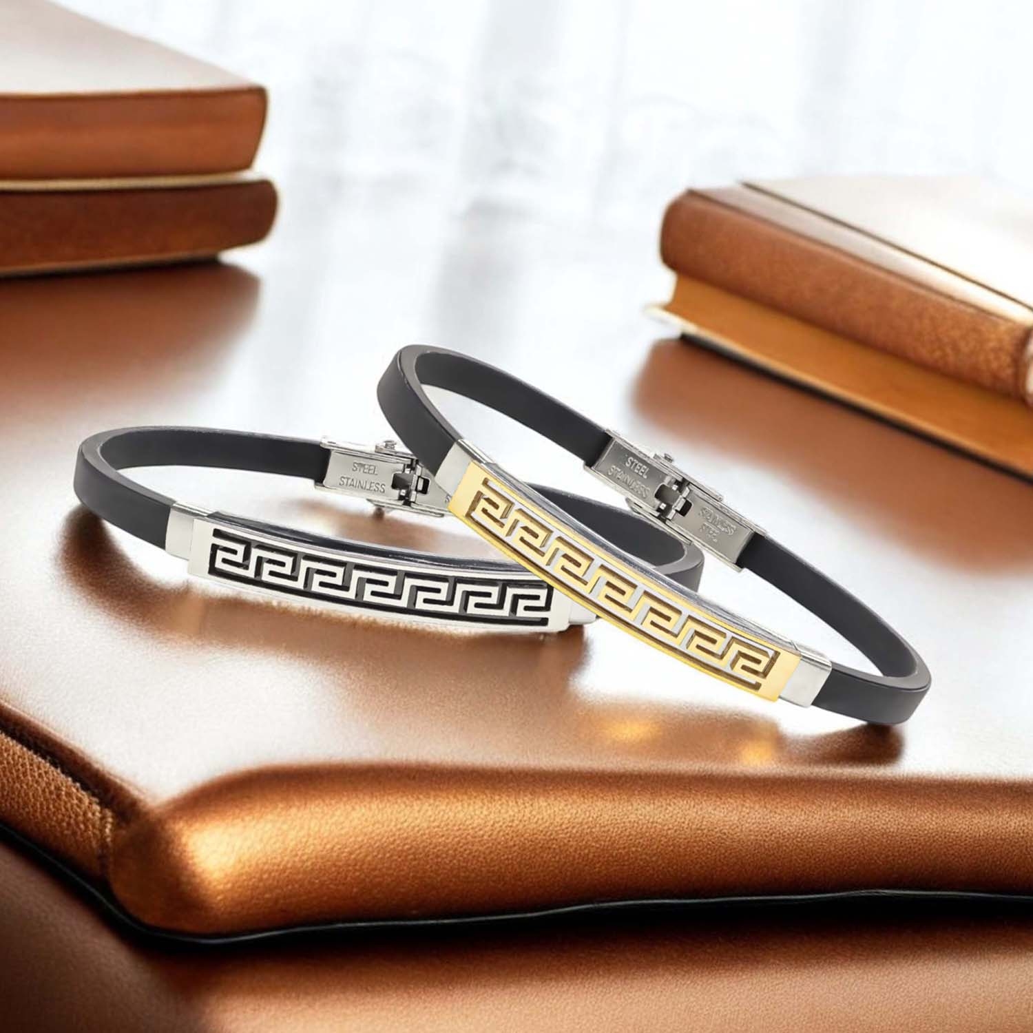 
             Ranel Takı Desenli Çelik Bileklik 3810SCB017 
        