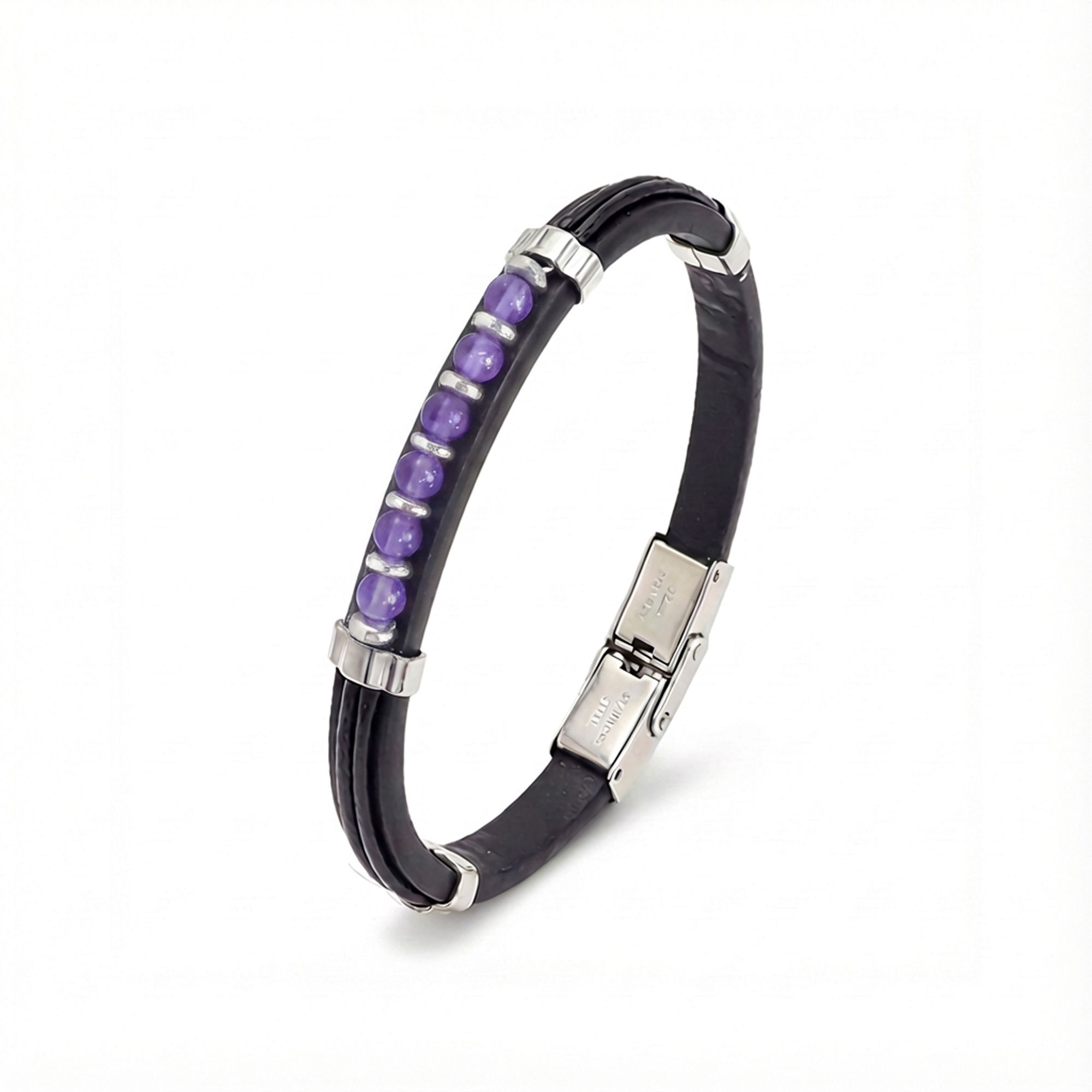 
             Ranel Takı Ametist Taşlı Deri Bileklik 38101G6D3M 
        