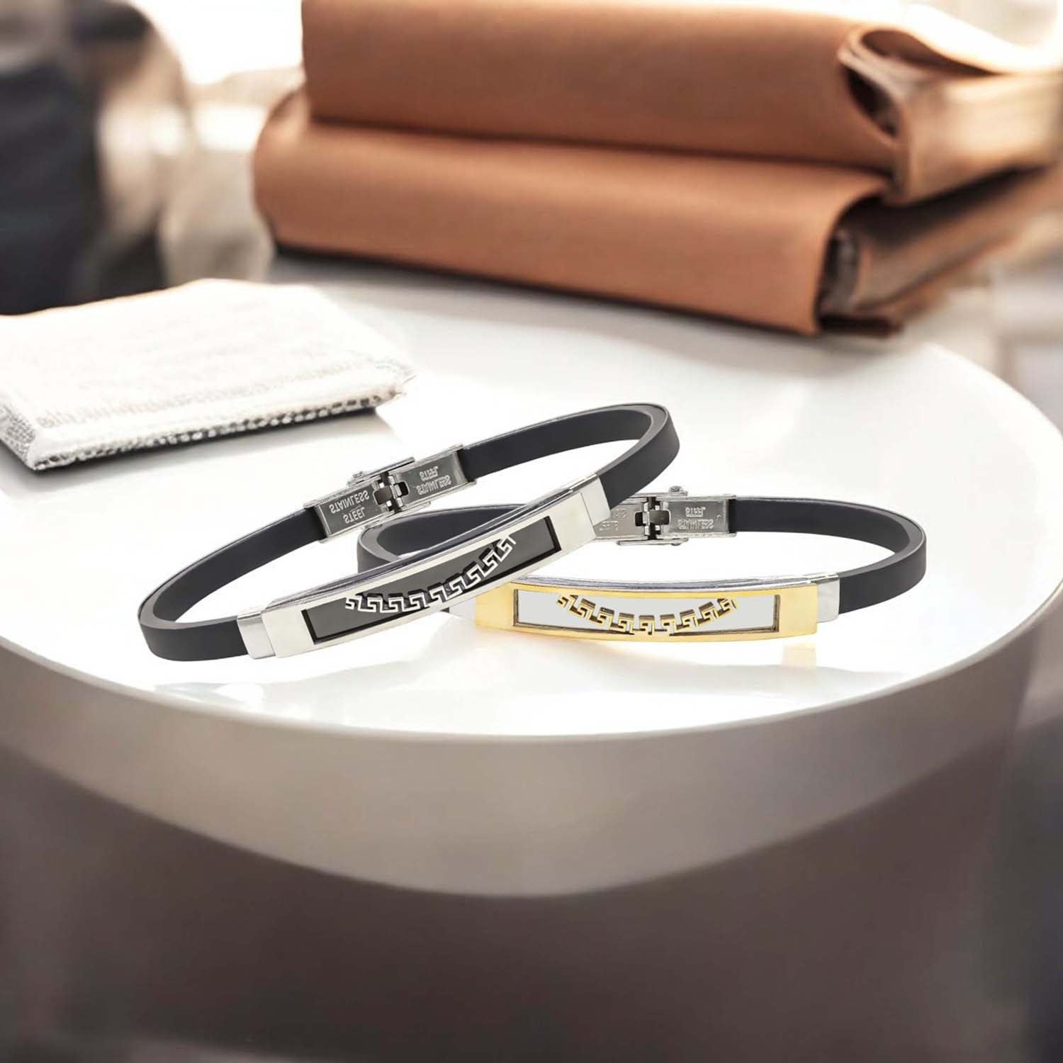 
             Ranel Takı Desenli Çelik Bileklik 3810SCB030 
        