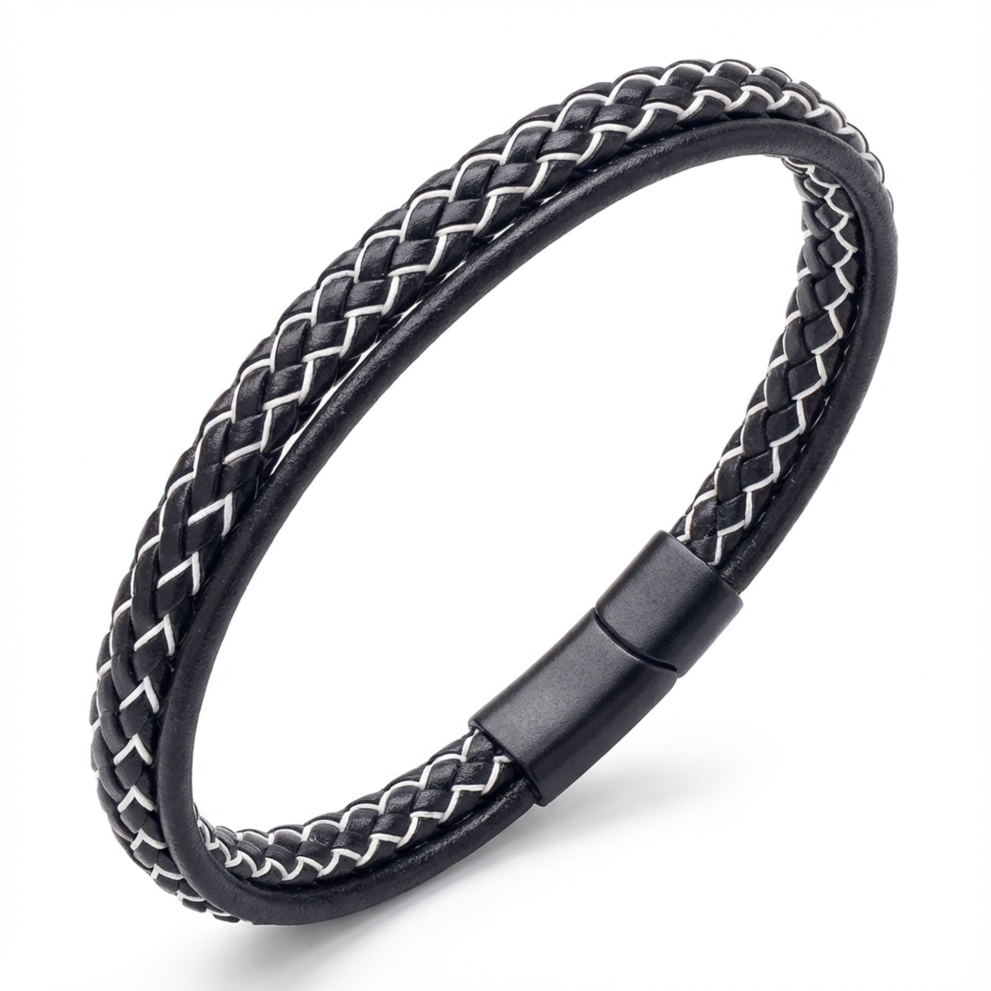 
             Ranel Takı Siyah Beyaz Renk Çoklu Deri Bileklik 38103B5D7 
        